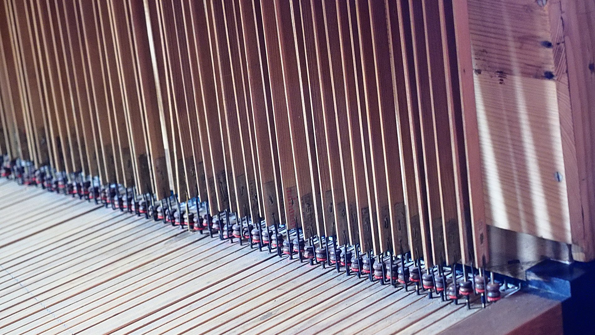 Blick ins Innere. Hier der Blick auf die Züge der Register